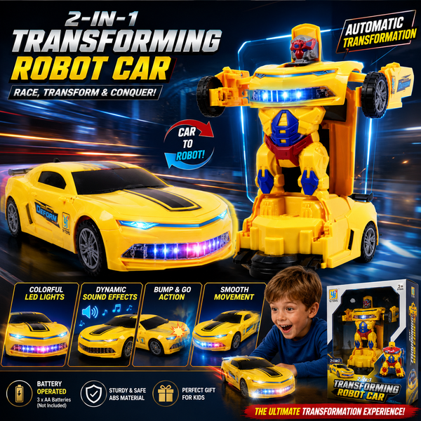 2 in 1 Transforming Robot Car Toy with Lights & Sound