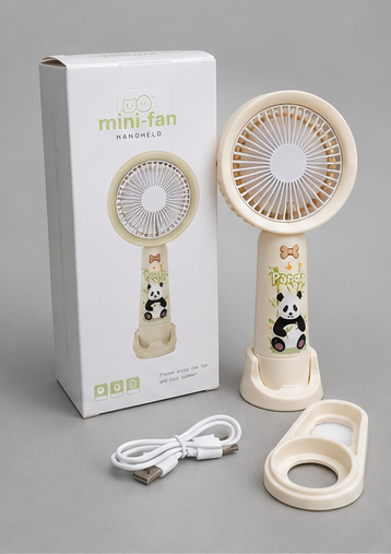 Mini Fan Rechargeable with Panda Print
