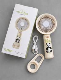 Mini Fan Rechargeable with Panda Print