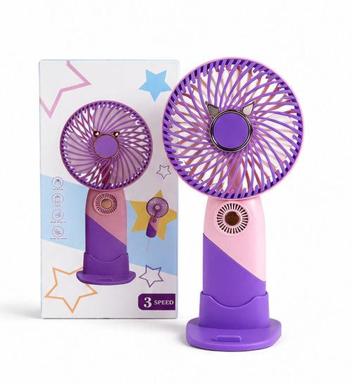 Portable Rechargeable Handheld Fan with Mobile Phone Stand