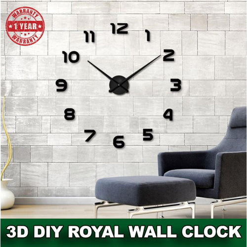 DIY 3D Acrylic Mirror Wall Clock Modern Home Decor